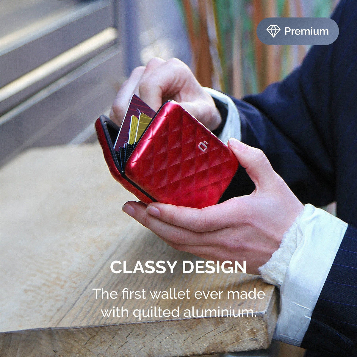 Ogon Helsinki Ladies Wallet Small Case Card Holder, Red