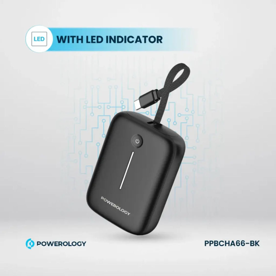 Powerology 10000mAh Power Bank, Compact and Portable
