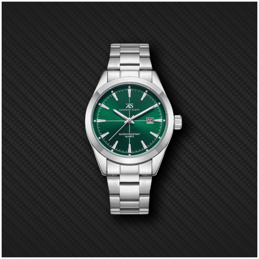 Kenneth Scott Men’s Classic Analog Watch, 40 mm Round Dial, K23025 Series