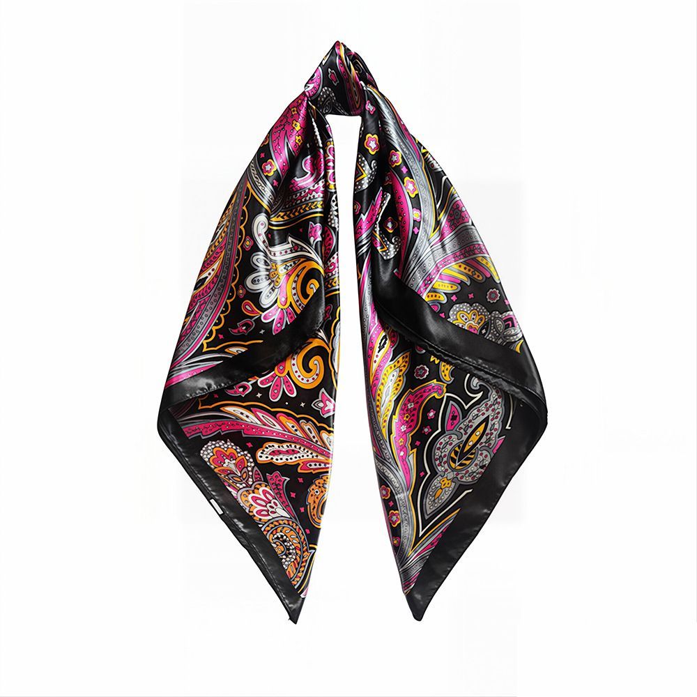 4Pcs Paisley Satin Silk Square Scarf Set for Women 90cm