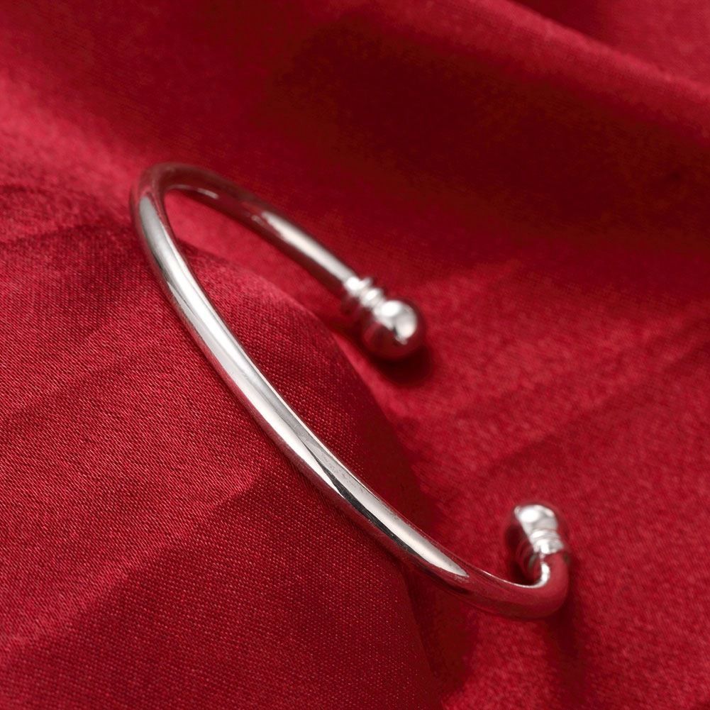 925 Silver Trendy Bracelet Fashion Jewelry Simple Cuff Bangles for Women Mom Gift