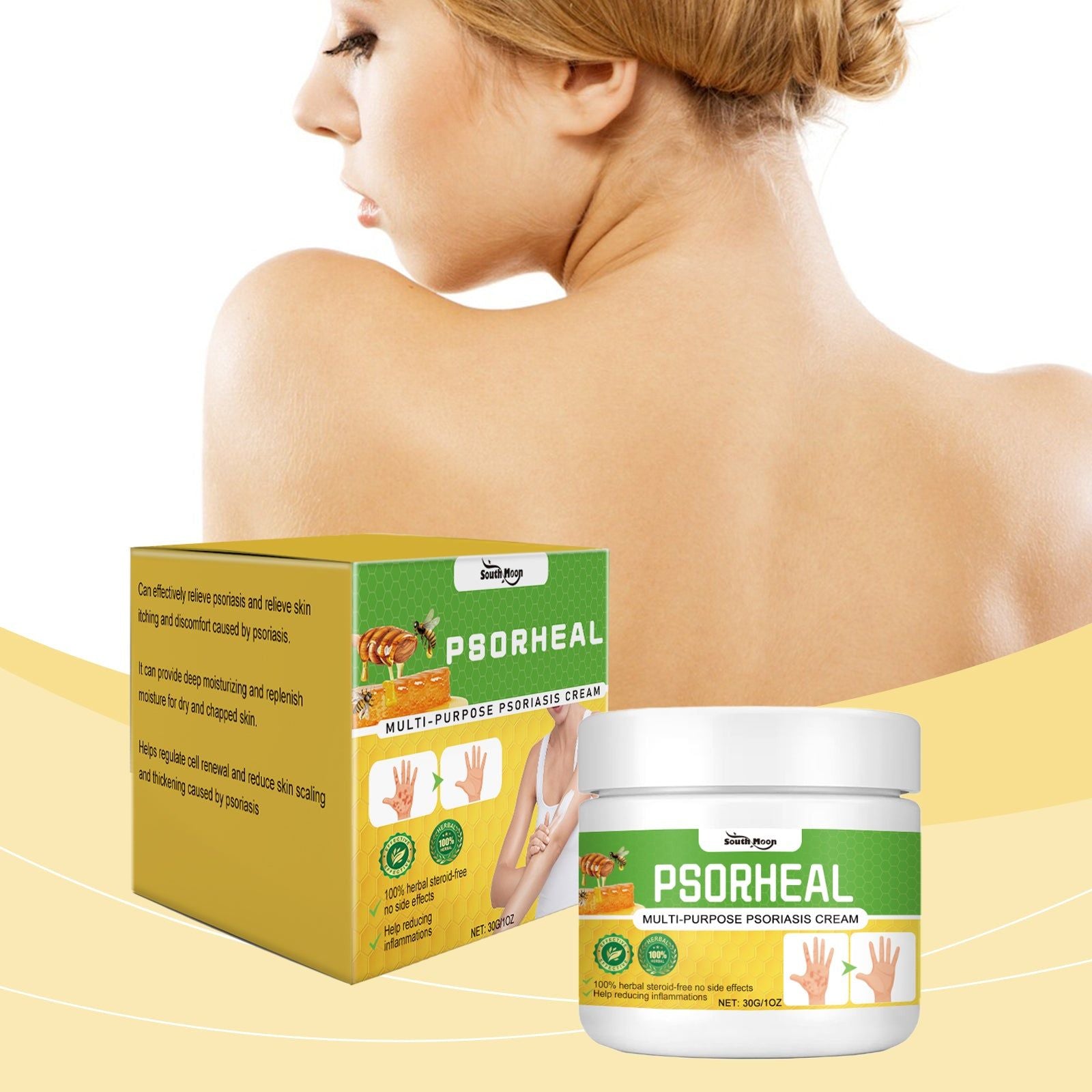 Skin Care Cream, Deep Moisturizer for Body, Hands, Feet, Psoriasis Relief ,30g