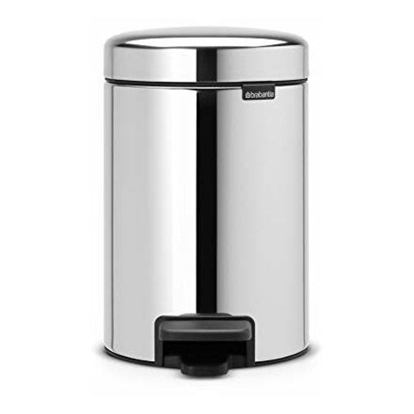 Brabantia 113147 Pedal Bin,3L,Plastic Bkt Brilliant Steel
