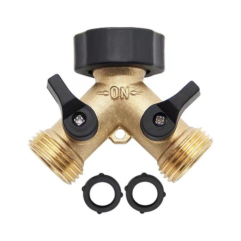 Garden Hose Splitter 2 Way Heavy Duty Brass Connector Tap Y Splitter