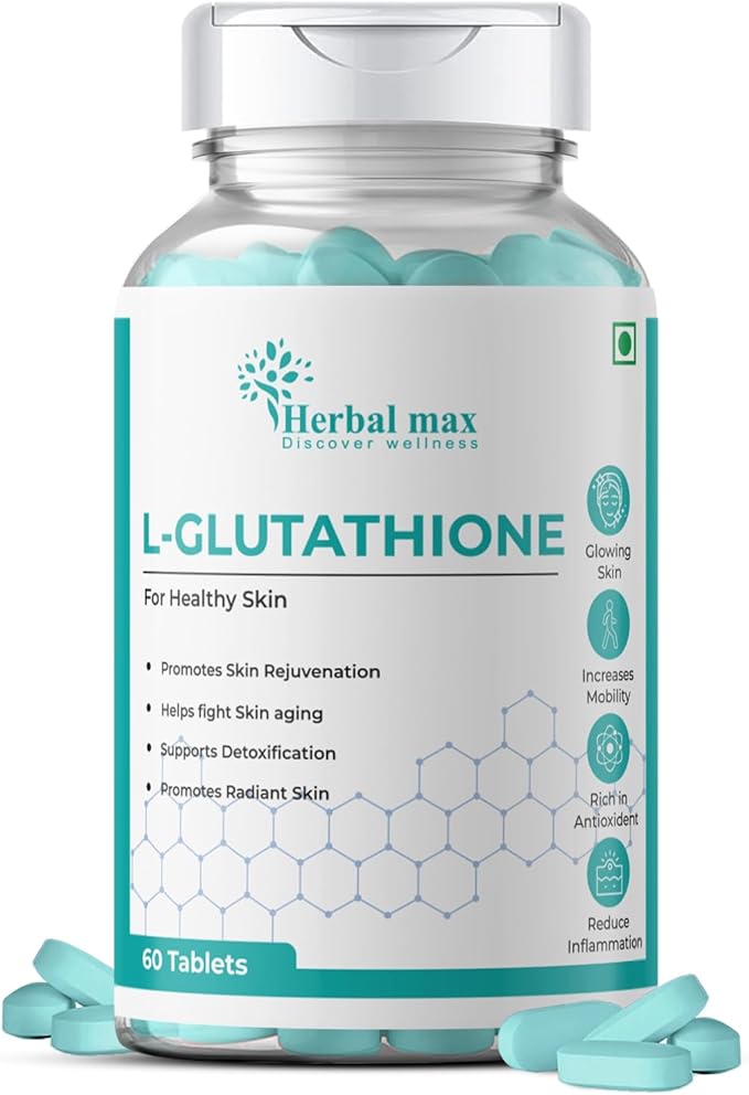 Herbal max L- Gluthathione For Shining & Lightning Skin -100 mg 60 Tablets
