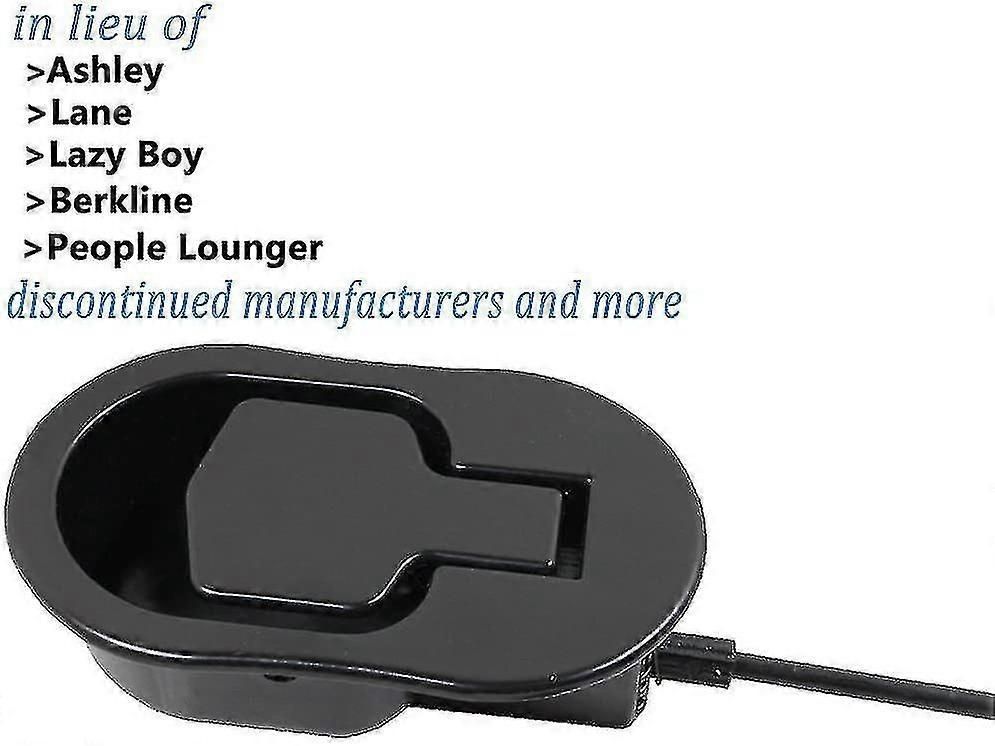 Recliner Replacement Parts - Universal Black Metal Pull Recliner Handle With Cable