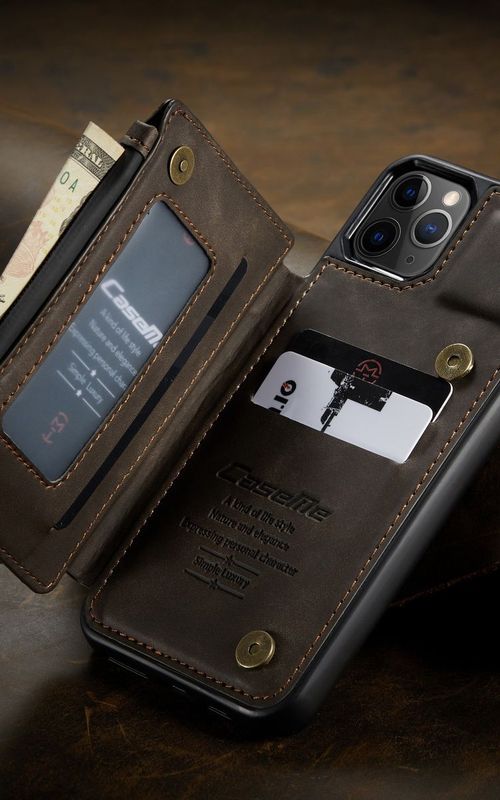 Multipurpose Leather Phone Case With Card Slots Zipper Wallet Back Cover For iphone 13