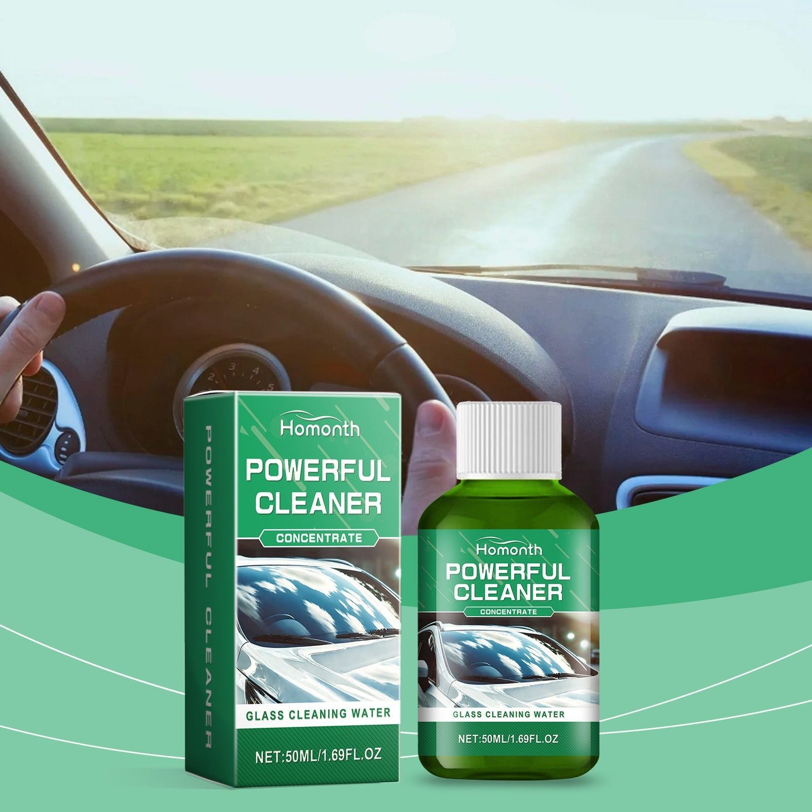 Car Clean Coating, Rain & Fog Proof, Waterproof Glass Cleaner, Long-lasting Protection ,50ml