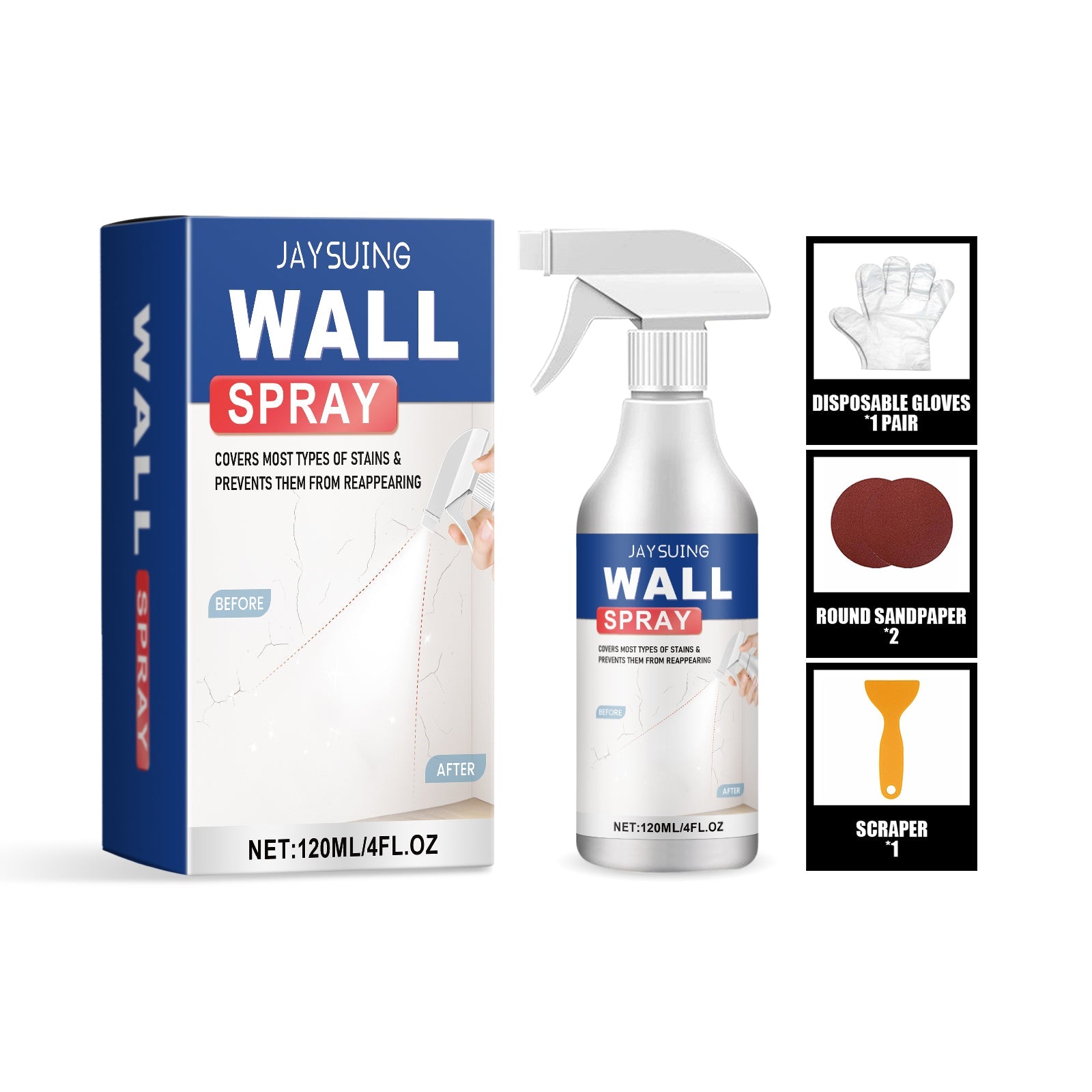 Transform Your Walls with Fast Waterproof Renovation Spray, Easy Household Fix ,1set