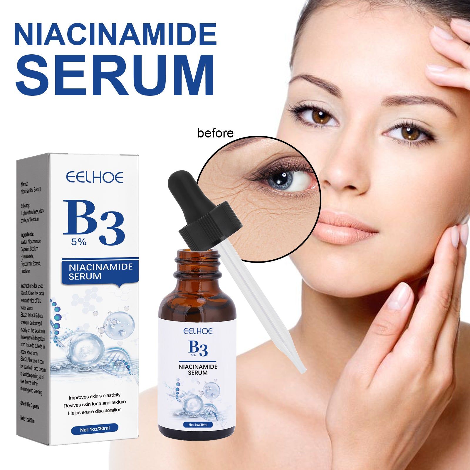 Brightening Serum for Dark Spots, Anti-Wrinkle, Hydrating, Rejuvenating Skin ,30ml