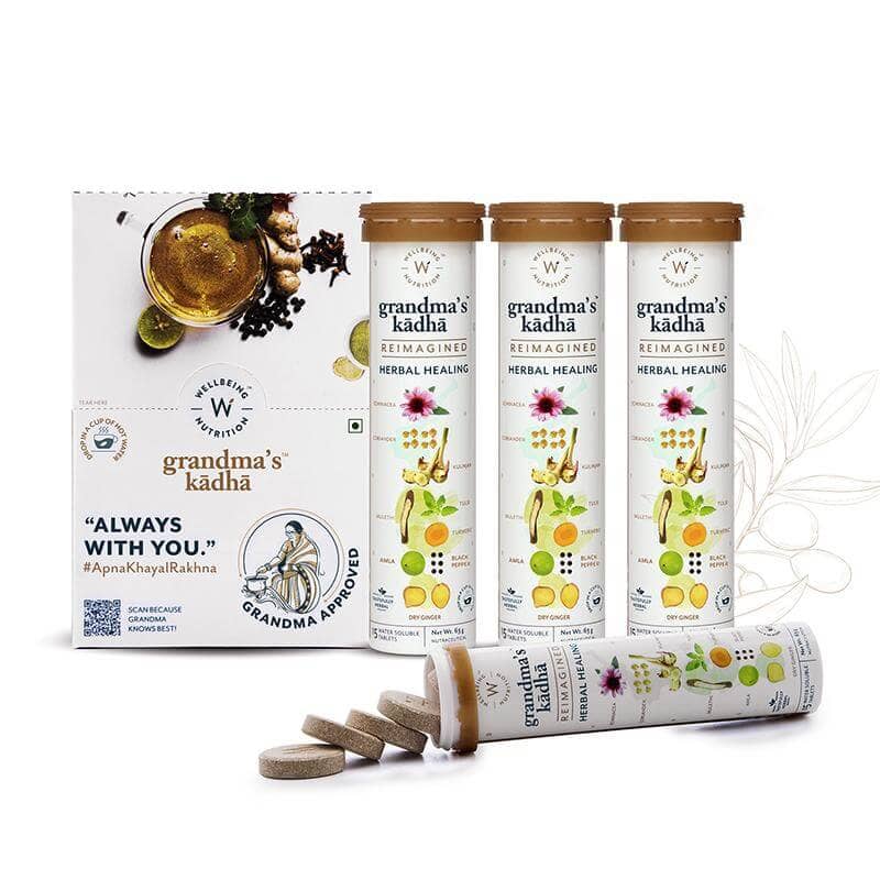 Wellbeing Nutritions Grandma's Kadha Immunity Booster, Effervescent Tablets