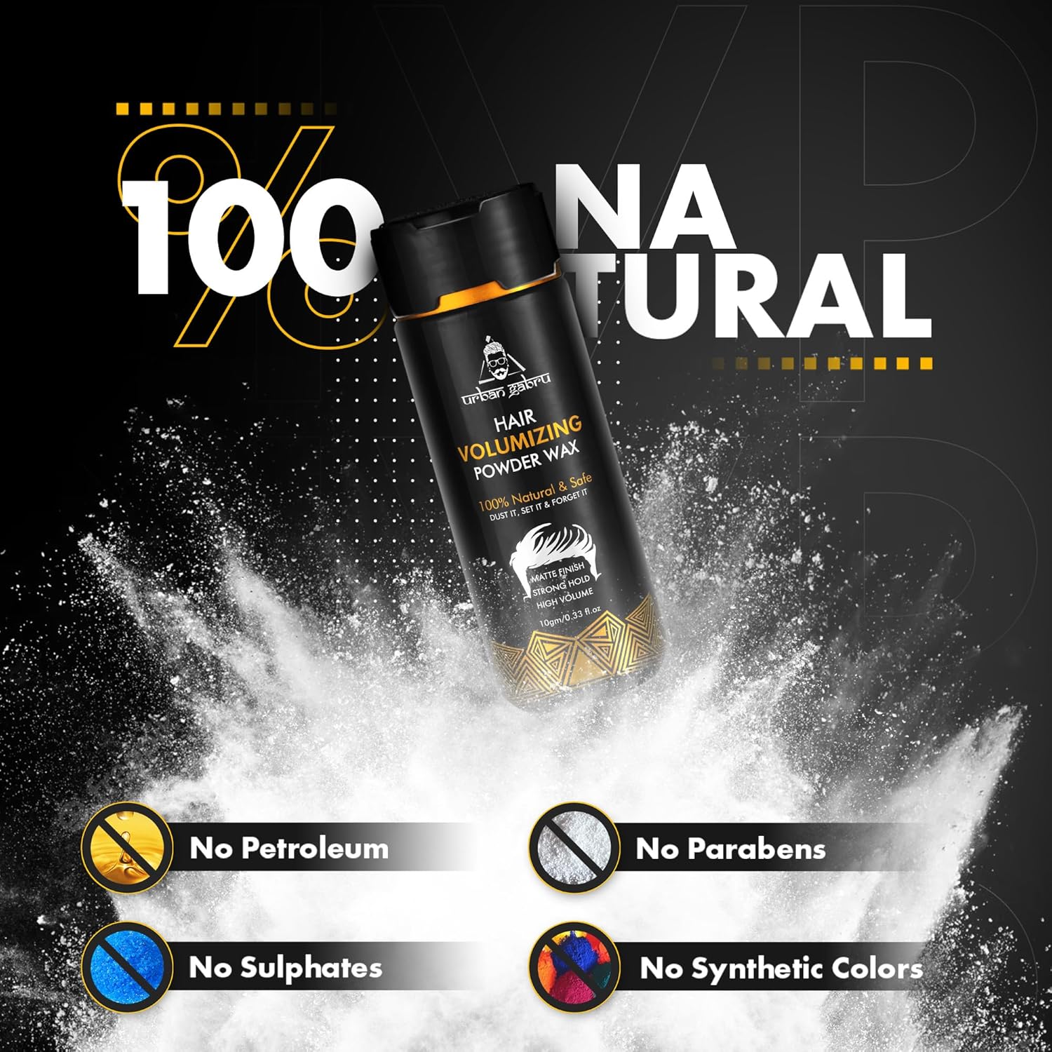 Urban Gabru Hair Volumizing Powder Wax strong hold | Matte Finish 10g