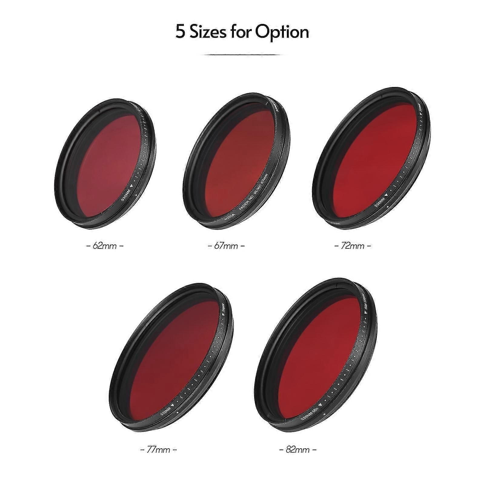 Adjustable Infrared Lens Filter for DSLR Camera Photography