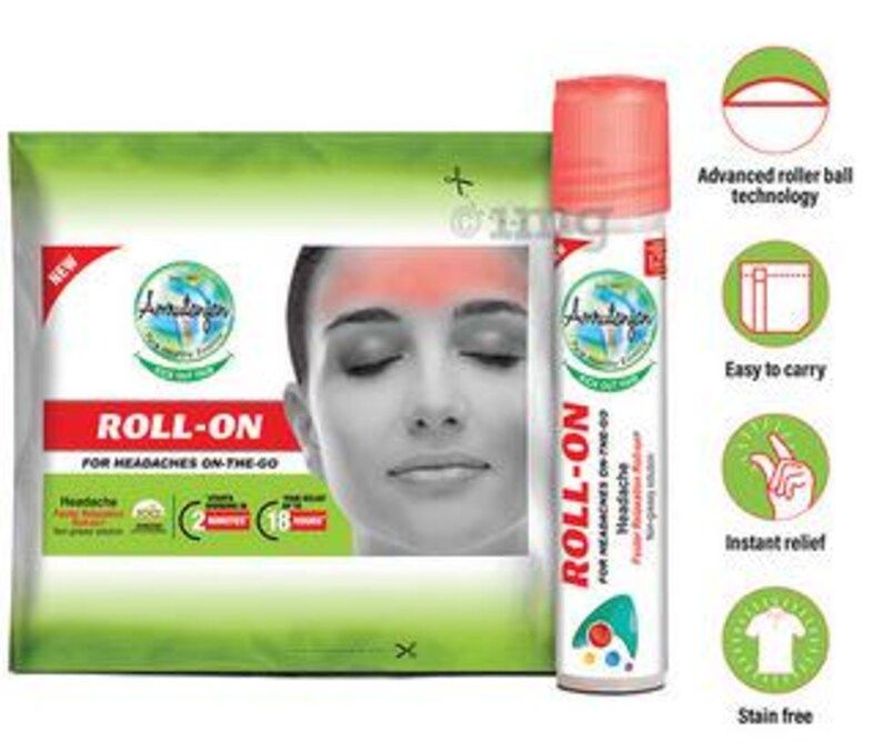 Trustmeds Amrutanjan Headache Relaxation Roll-On with Velvet Bag