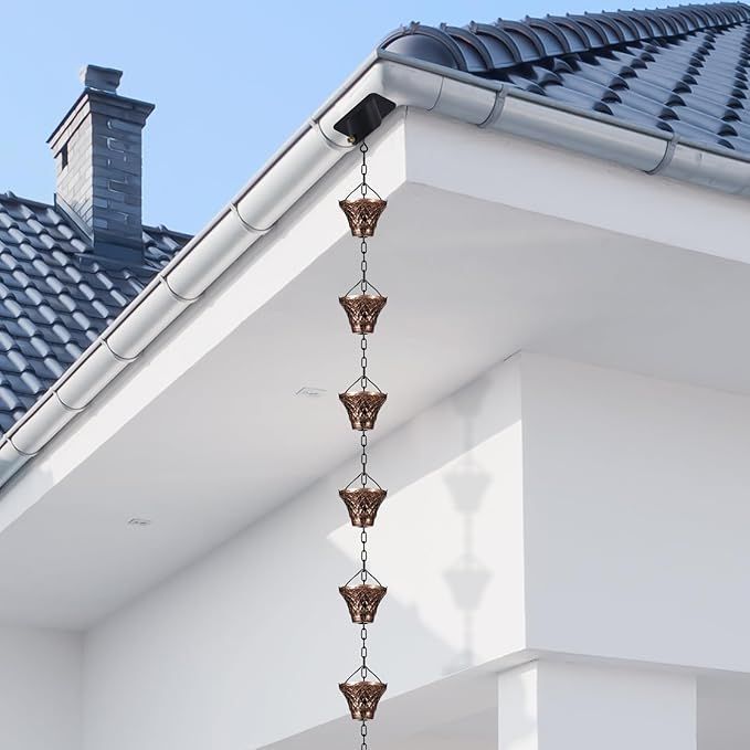 Rain Chain Gutter Downspout Substitution Decorative Garden Rainwater Diverter Outdoor Home Decor