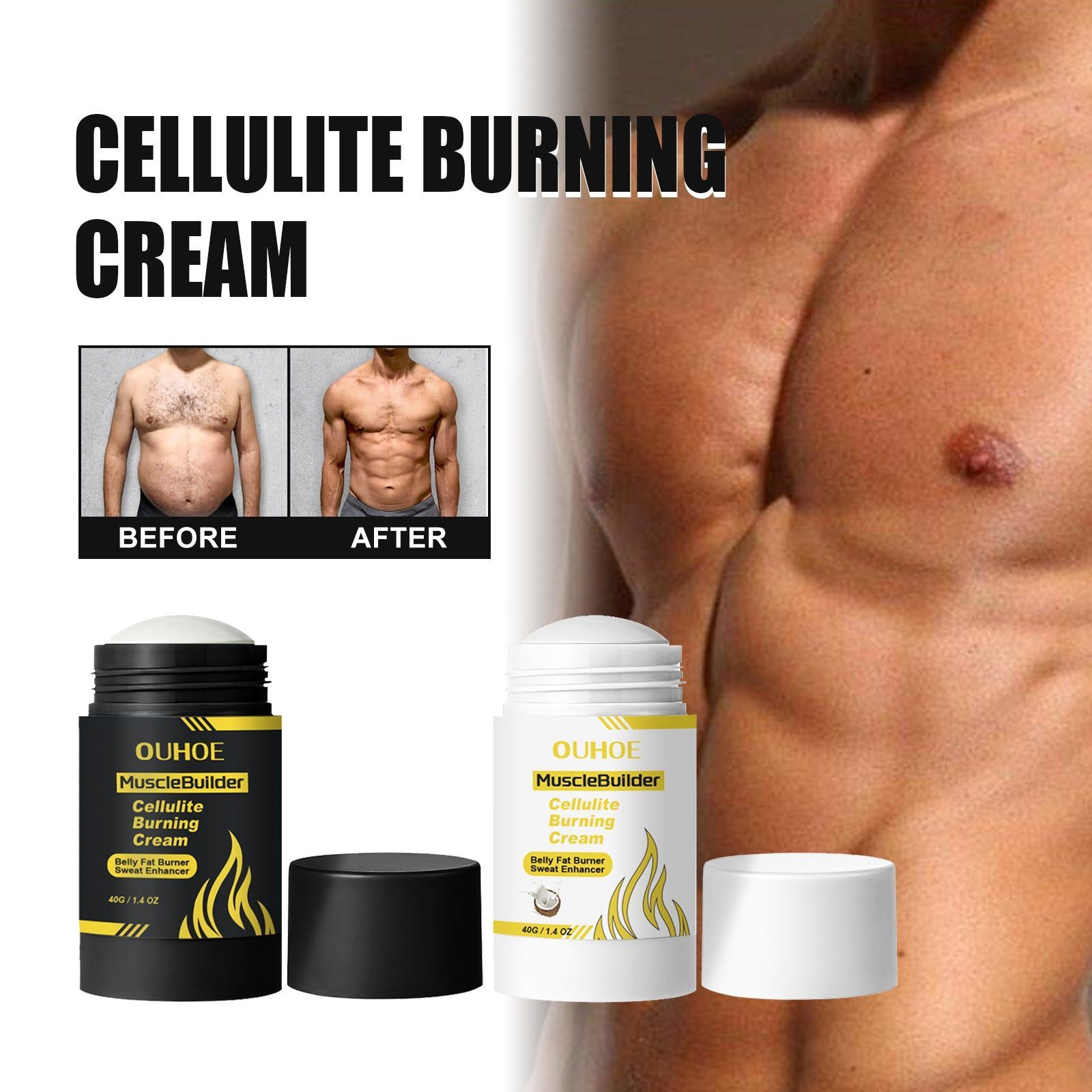 Boost Abdominal Heat and Tightness, Enhance Perspiration with Body Care Cream ,40g
