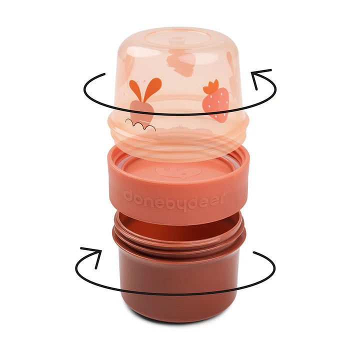 Done By Deer To Go 2-Way Snack Container S Birdee Papaya