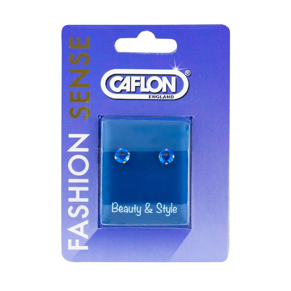 Caflon Fashion Sense Gold Plated Sapphire Tiffany Earring, 5mm