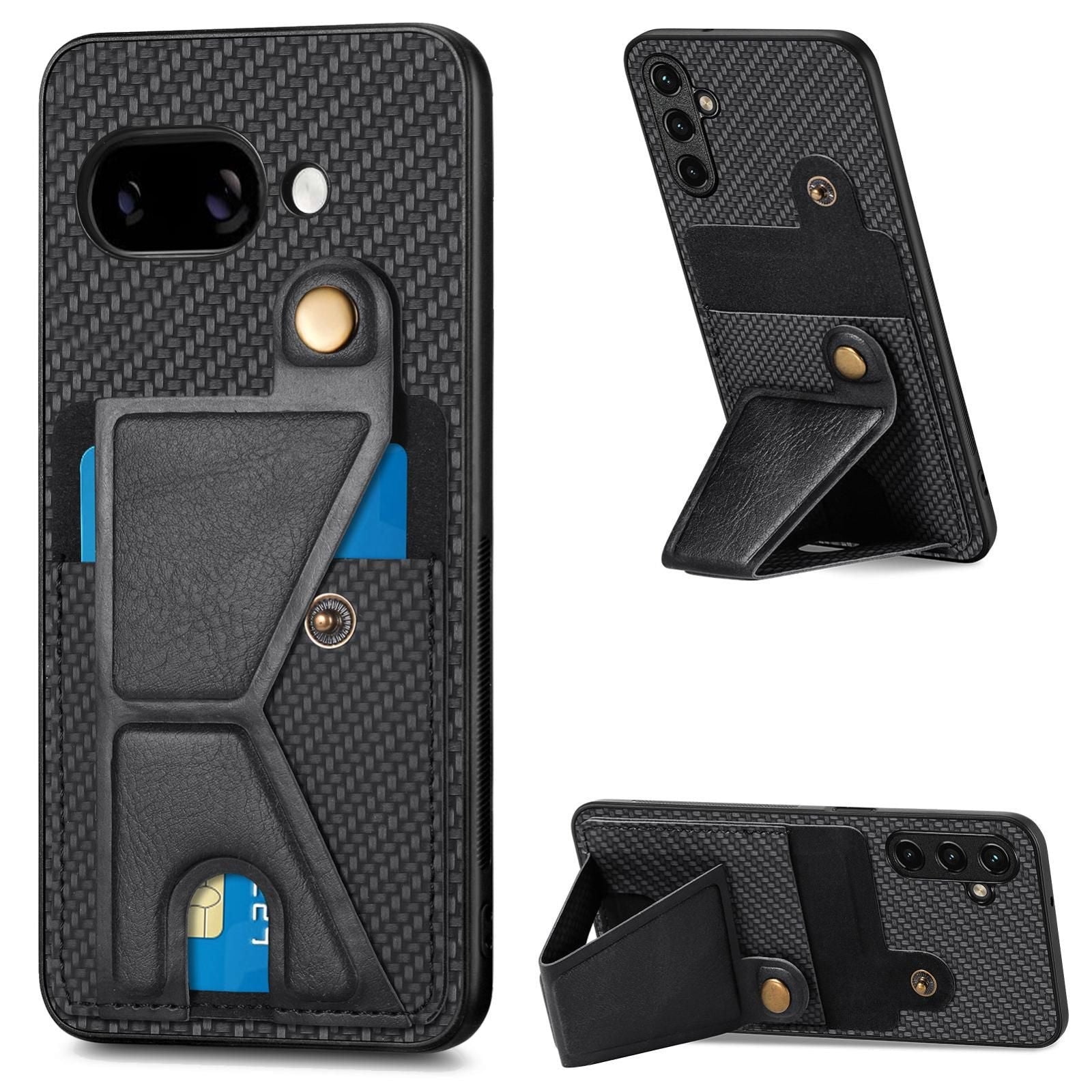 Carbon Fiber Wallet Case For Google Pixel 9a