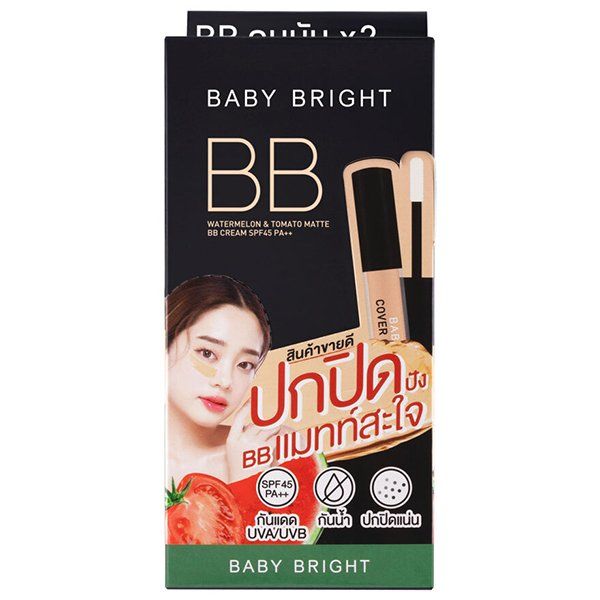 WATERMELON & TOMATO MATTE BB CREAM SPF45 PA++ 7G (FREE COVER CONCEALER 2G) BABY BRIGHT (M) #21 LIGHT BEIGE