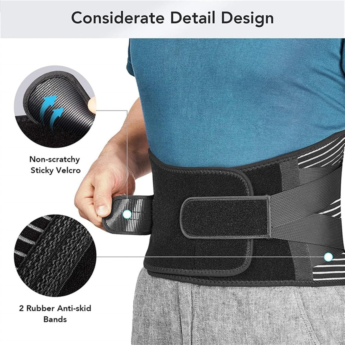 Lumbar Support Belt Waist Brace for Men Women Lower Back Pain Relief