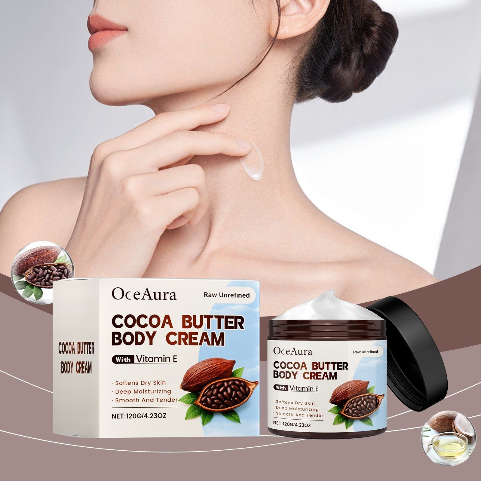 Cocoa Butter Body Care Moisturizer, Deep Hydration, Nourishes & Smooths Skin ,120g