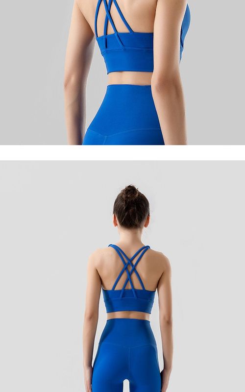 Sports Bra Women Wireless Cross Back Nylon Yoga Bra Shockproof Running Bra