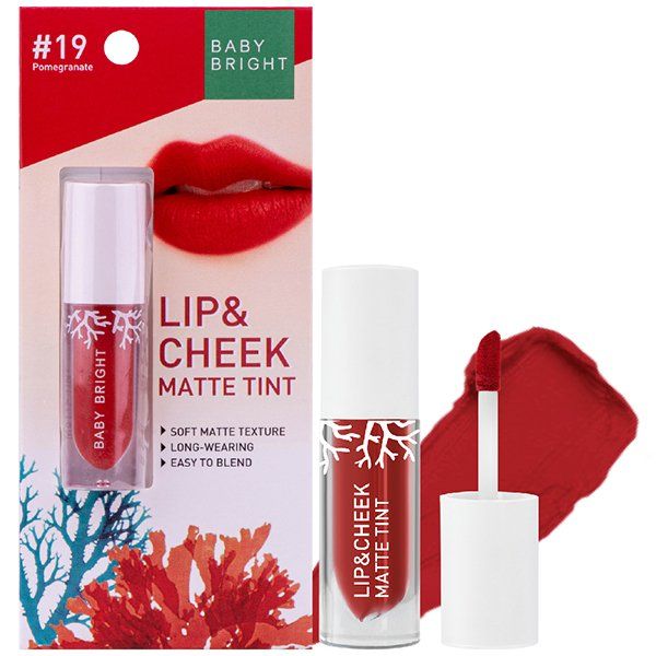 LIP & CHEEK MATTE TINT 2.4G BABY BRIGHT (M) #19 POMEGRANATE (Y2022)