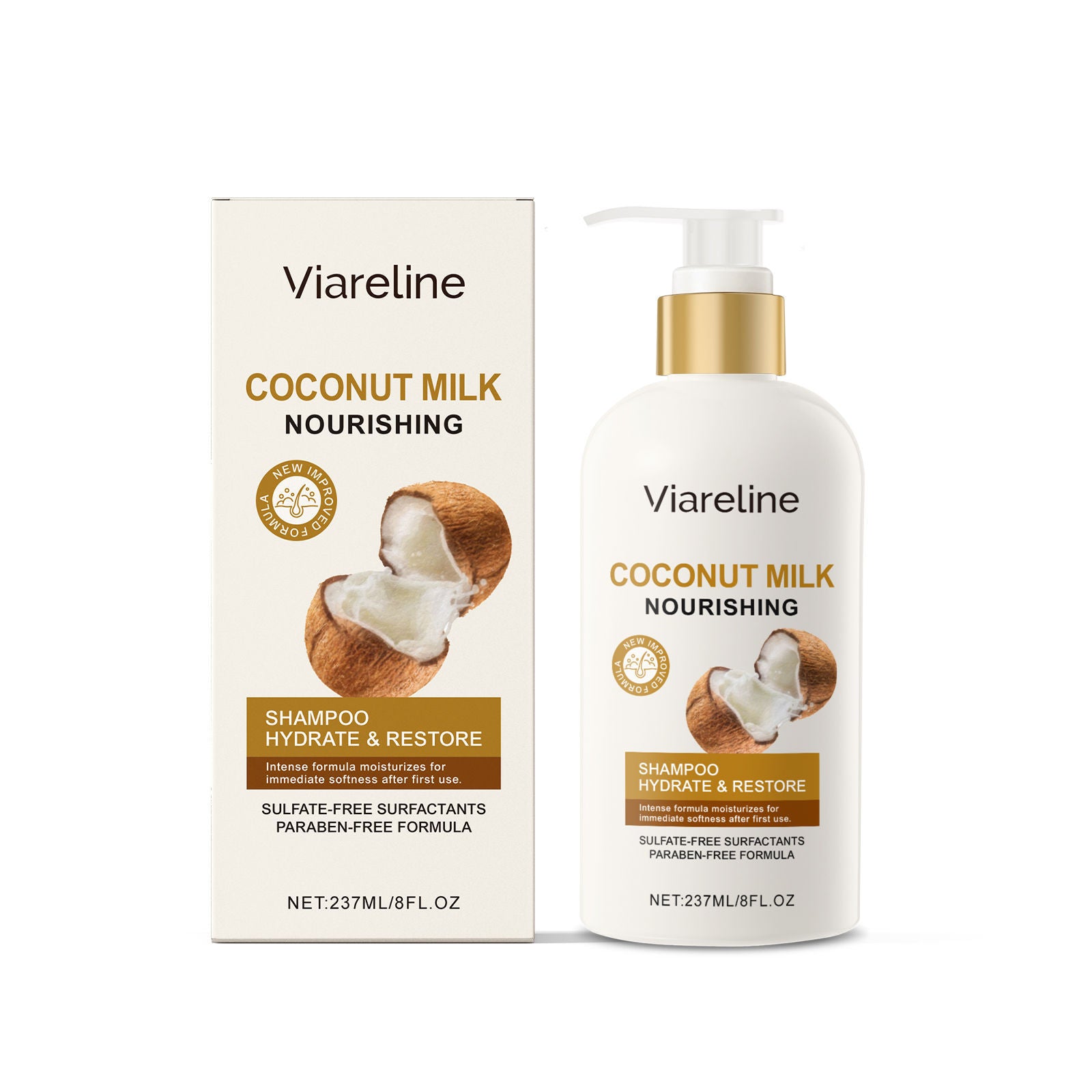 Coconut Milk Hair Care, Hydrating, Voluminous, Gentle Shampoo for Healthy Hair ,237ml