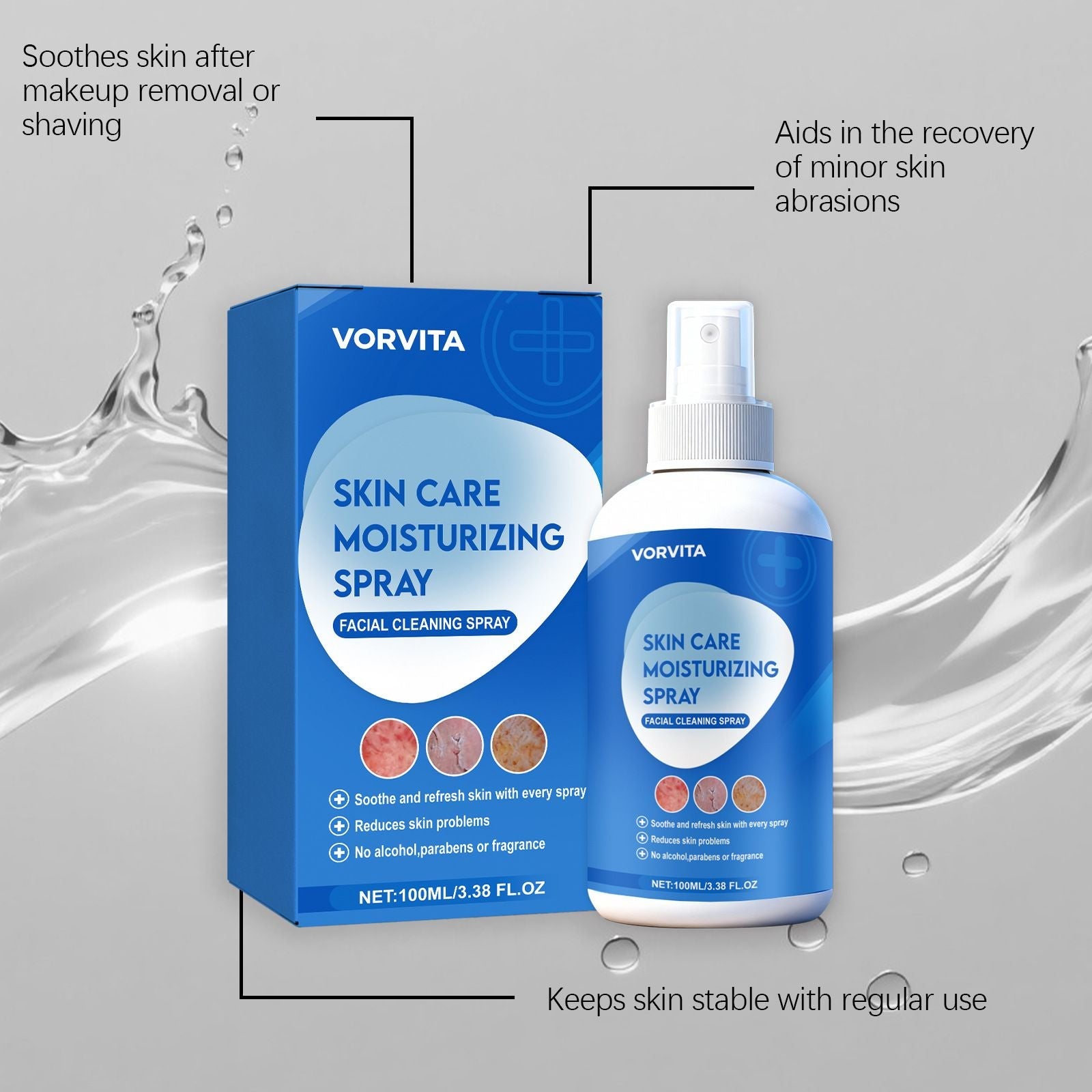 100ml Hydrating Facial Mist with Moisturizing and Makeup Refresh