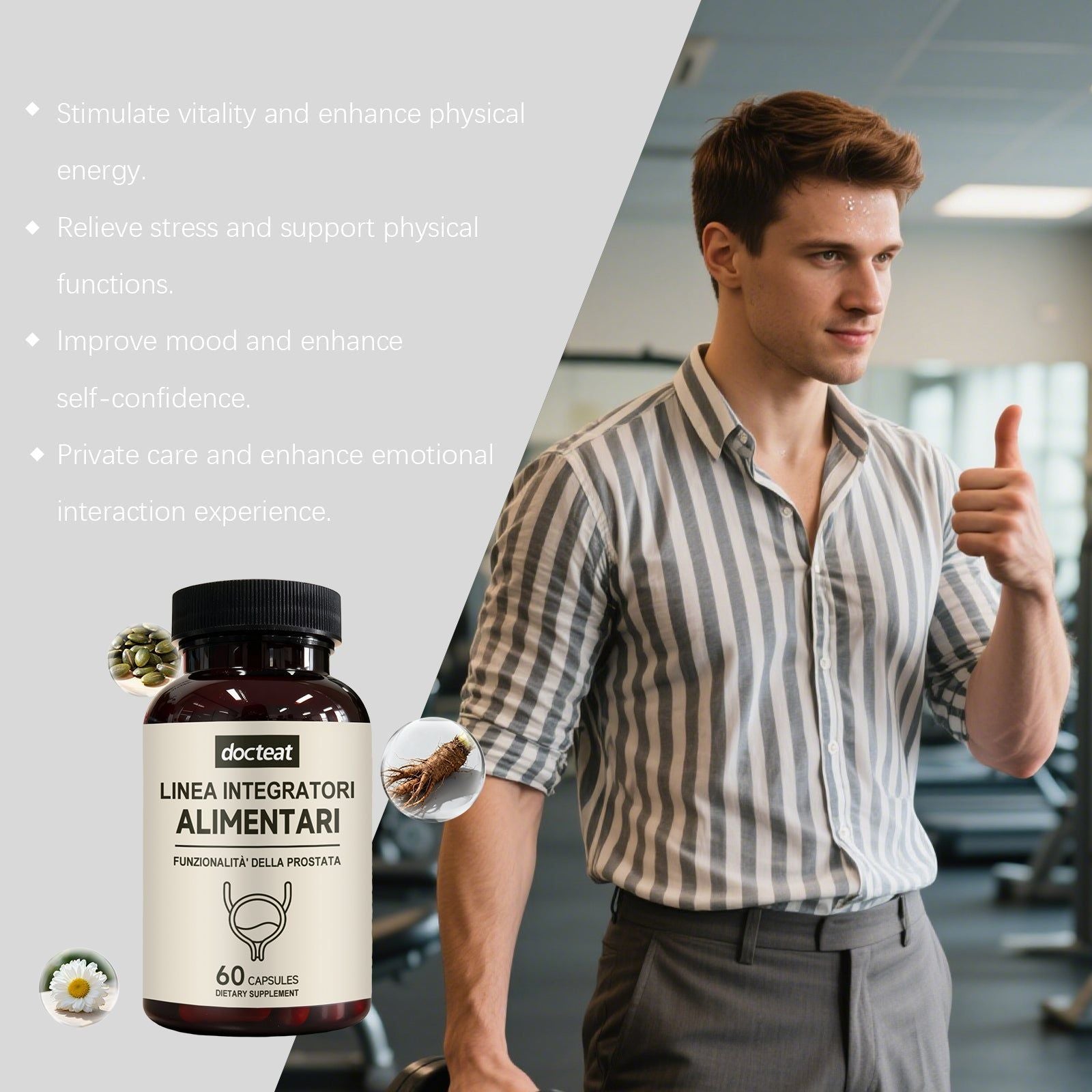 Boost Your Body Care, Support Vitality with Herbal Male Capsules, Prostate Health ,60capsules