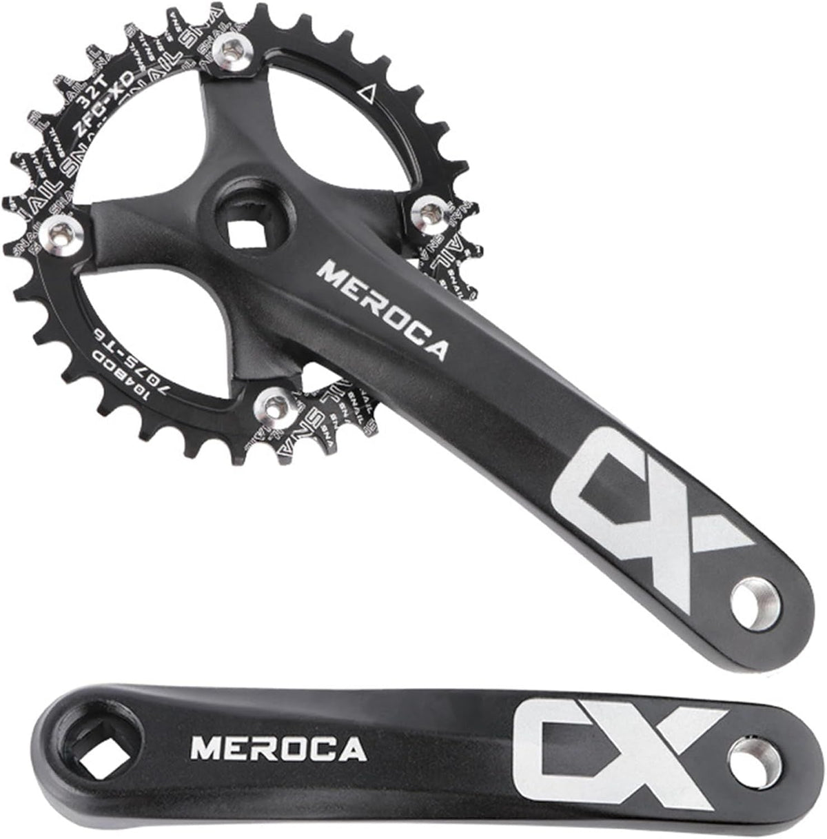 Square Taper Crankset MTB, Mountain Bike Single Speed Crankset Bicycle Crank Arm Set