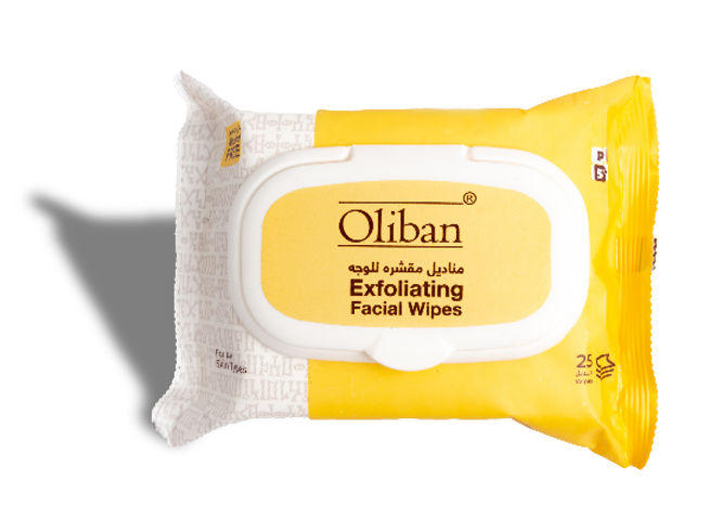 Oliban Exfoliating facial wipes