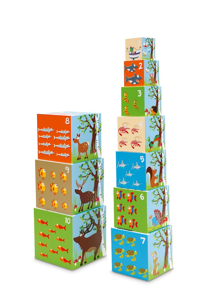Animals Of The World 10 Pcs Stacking Tower - Jumbo