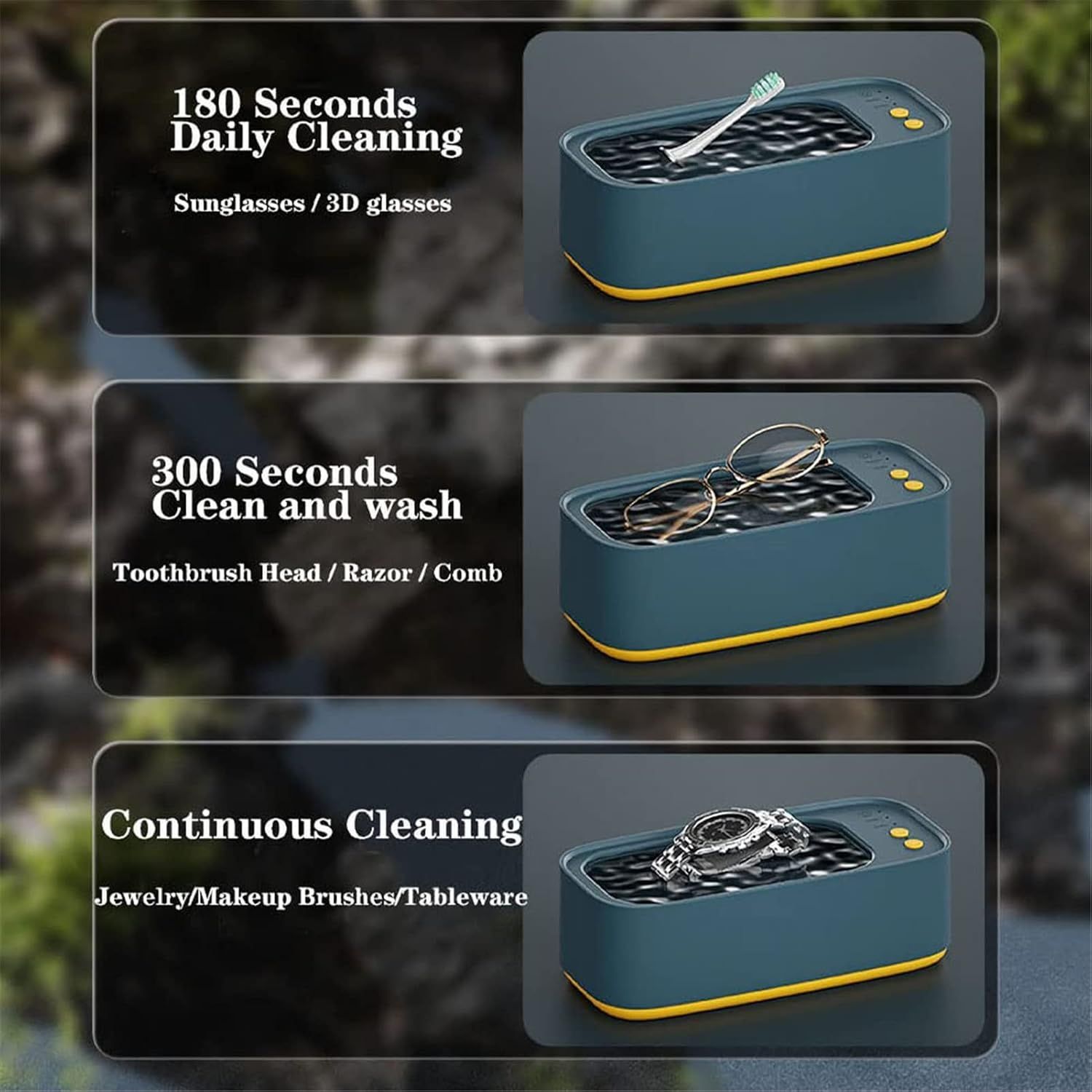 Ultrasonic Glasses Cleaner Jewelry Cleaner Machine for Eyeglasses Watches Gift for Wife Friend