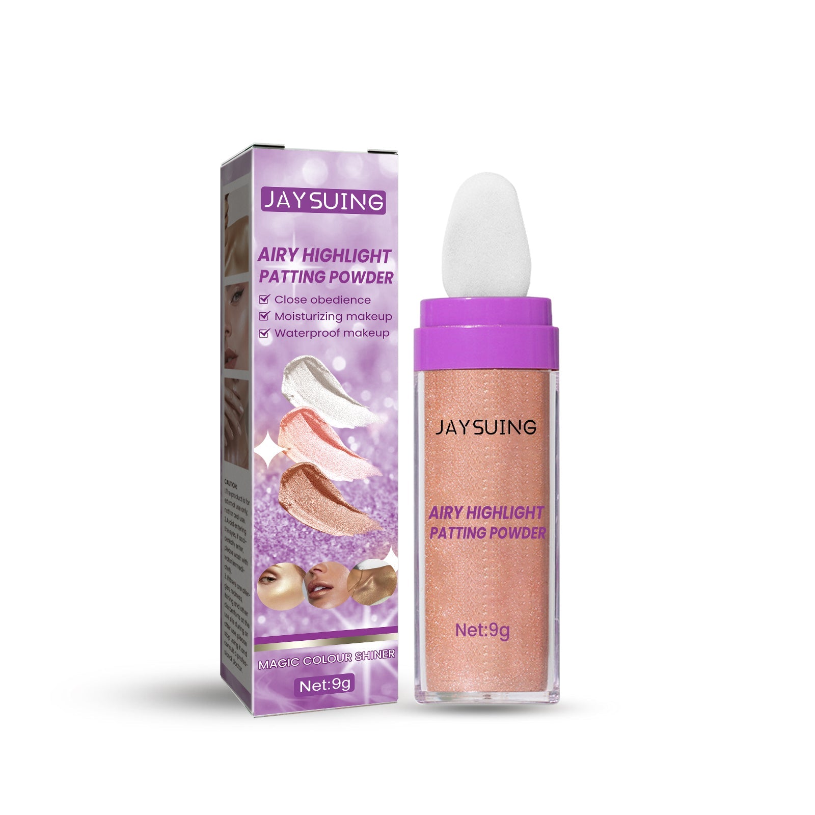 Body Brightening Highlighter Powder, Fairy Glitter, Natural 3D Glow, Makeup Shine ,9g