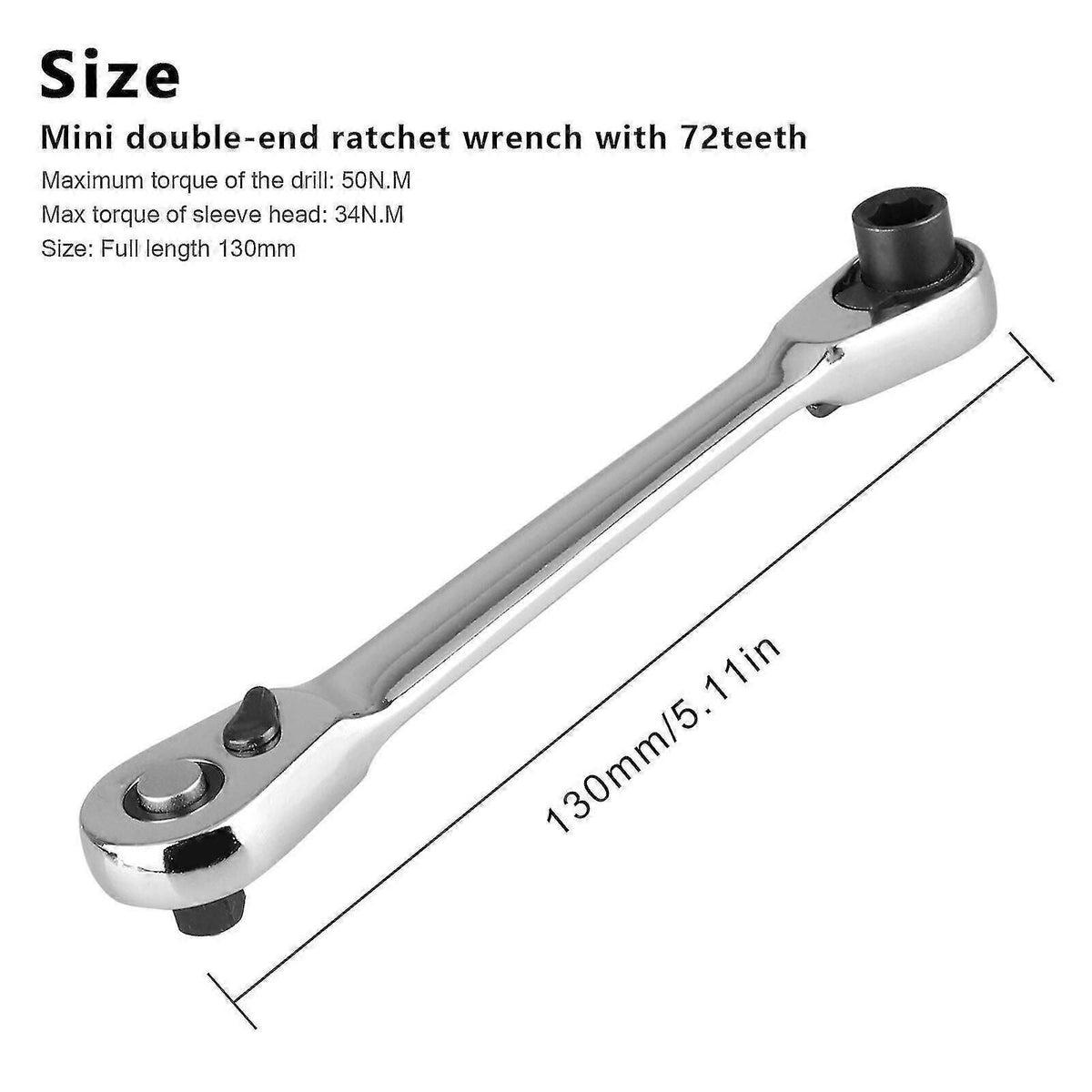 Mini Ratchet Wrench 1/4 Inch Drive Socket Screwdriver Bit Driver 72-teeth Tools