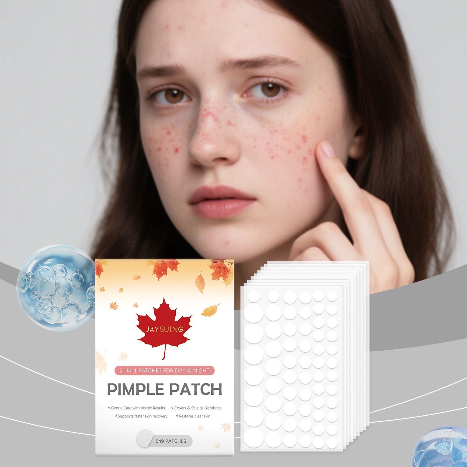 Clear Acne Patch, Waterproof, Skin-Friendly, Fast Pimple Healing, Natural Acne Care ,549patches
