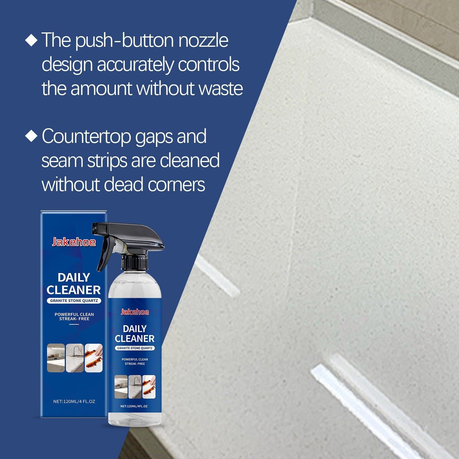 Countertop Cleaner, Stain Remover, Grease & Water Stain Removal, Daily Kitchen & Bathroom Surface Cleaner ,120g