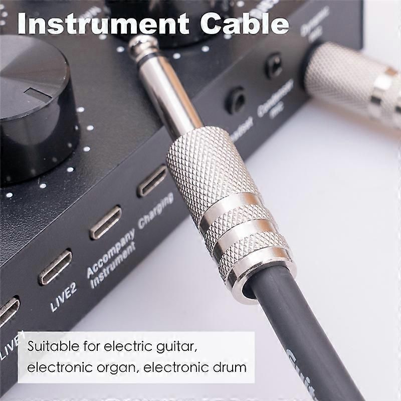Guitar Instrument Cable 6.35mm for Guitar Bass Drum Device, 3 Meter