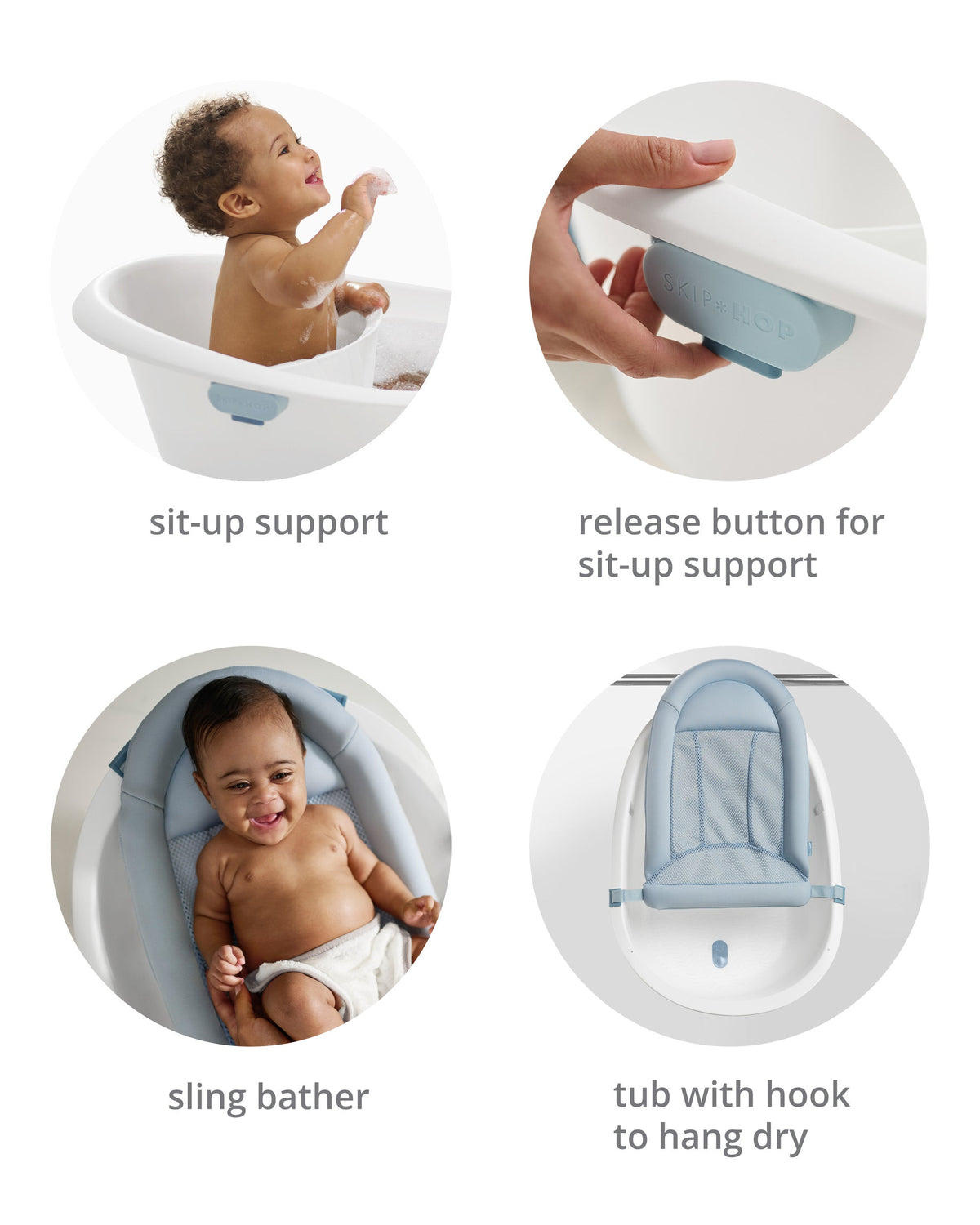 Skip Hop Wave 4-in-1 Baby Bath Tub