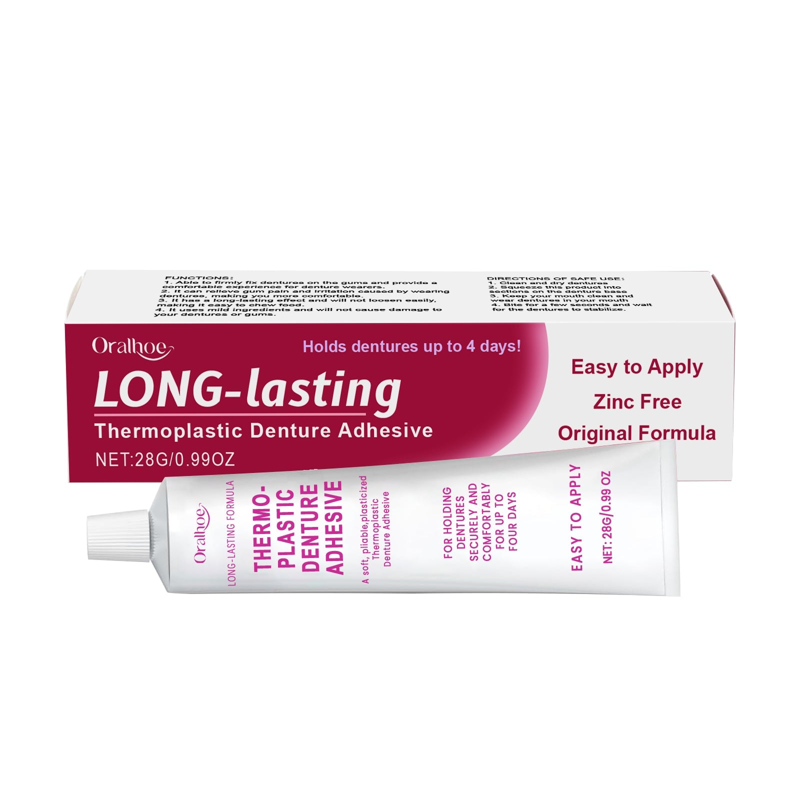 Denture Fixation Adhesive, Long-Lasting, Comfortable, Gum Care, Thermoplastic ,28g