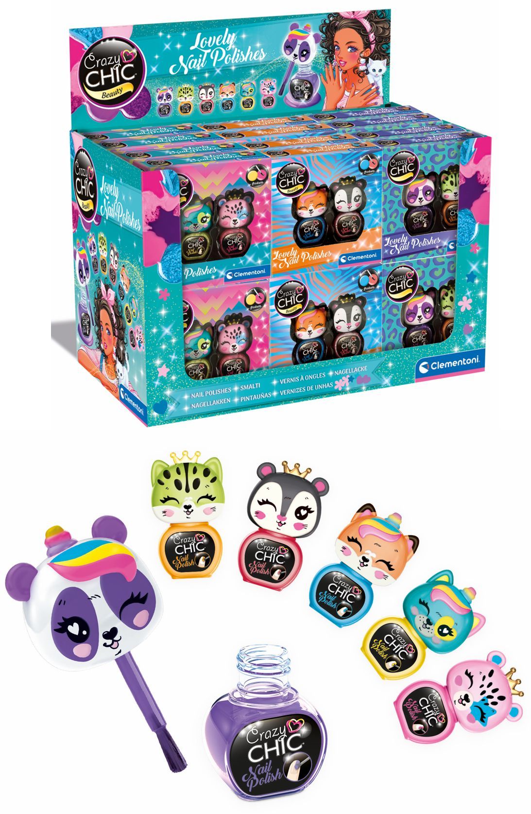 Clementoni Crazy Chic Nail Polish Set – Kids Nail Art Kit