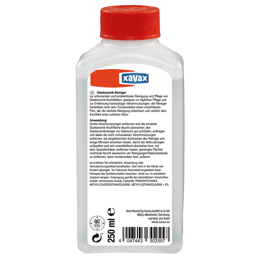 XAVAX 111726 Glass Ceramic Cleaner, 250 ml