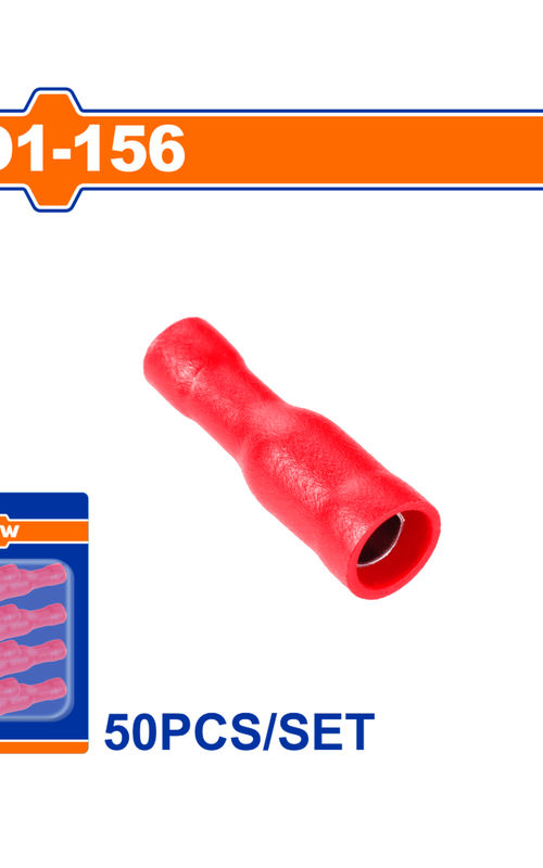 WADFOW Insulated Electrical Terminal Connector Sets, 50 Piece Wire Crimp Terminals, Color Coded, Blister Packed