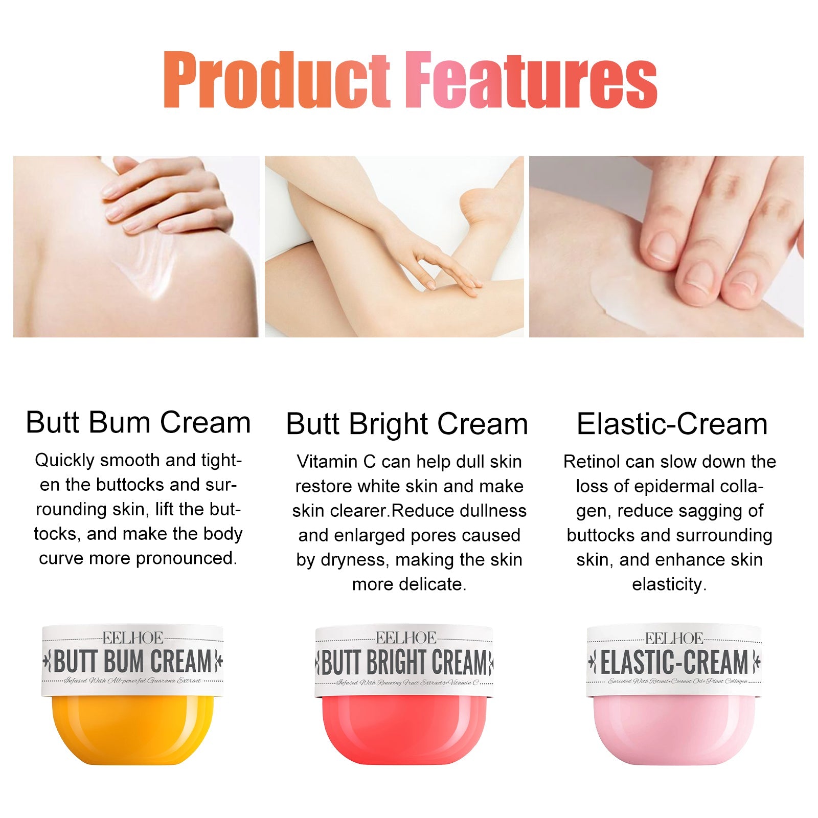 Butt Bum Cream, Tighten and Firm Your Buttocks, Moisturize and Smooth Skin ,150g