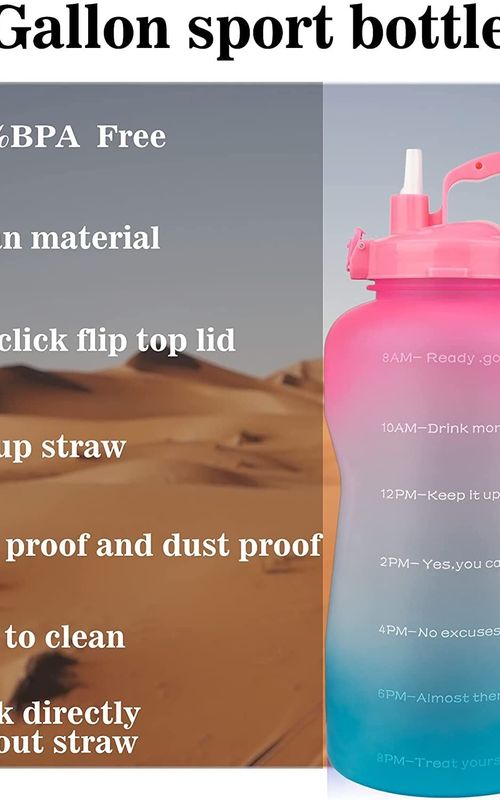 Large Capacity Water Bottle Gradient Fitness Sports Water jug With Time Marker