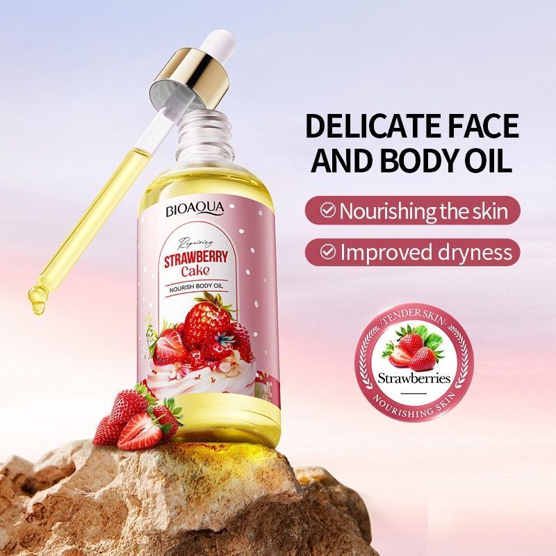 Strawberry Cake Body Oil, Nourishes Body Skin - 001-BQY48325