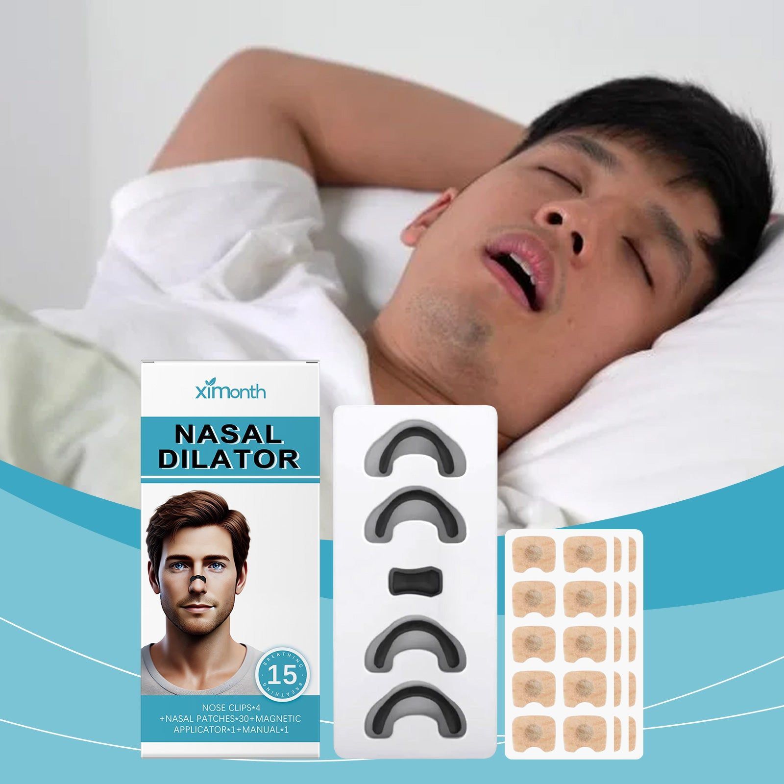 Anti-Snoring Nose Set, Sleep Aid, Breathable, Body Care, Comfortable Night ,1set
