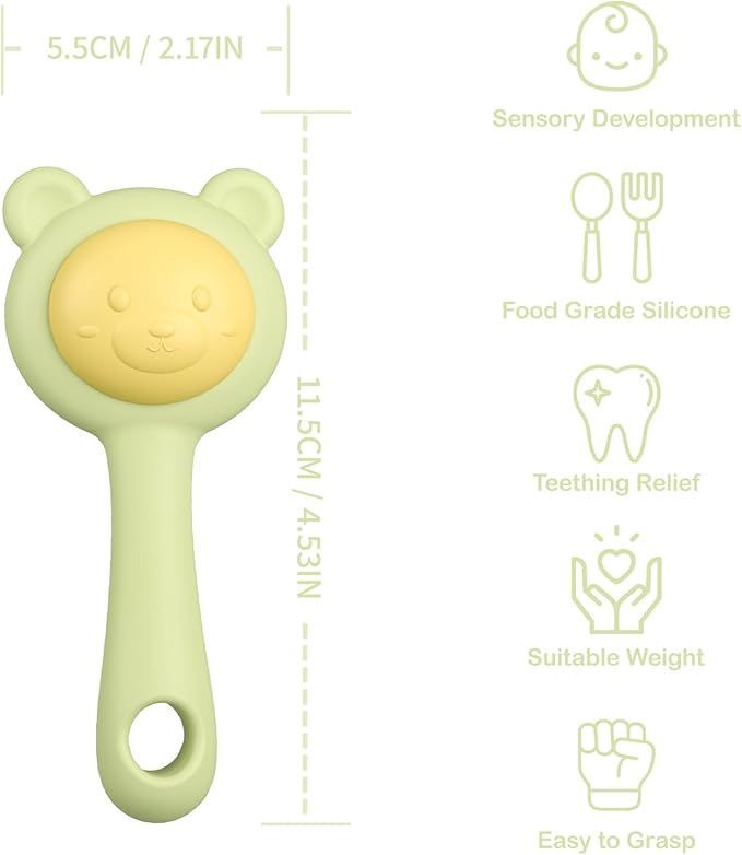 Silicone Baby Rattle Teething Toys Toddler Chew Toy For Infant 3 6 9 Months